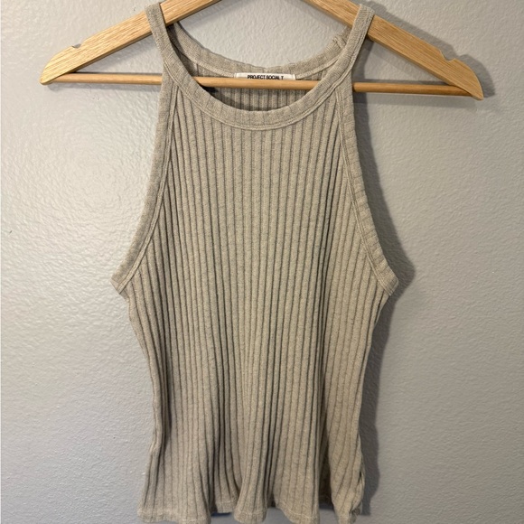 Project Social T Tops - Project Social T Ribbed Tank in Light Beige